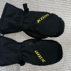 Klim Black and Gray Mittens